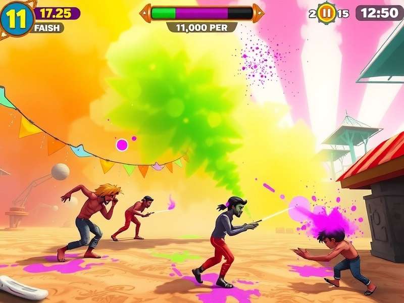 Holi Dash Extreme colorful festival gameplay